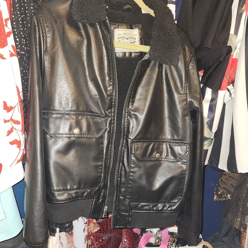 Levi's Black Jacket with Shearling Collar